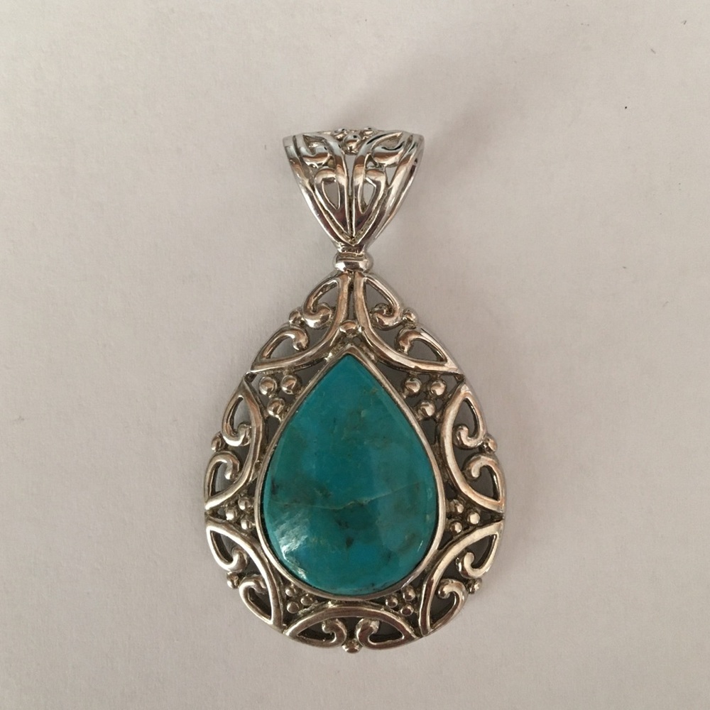 925 Sterling Silver Turquoise Necklace Pendant
